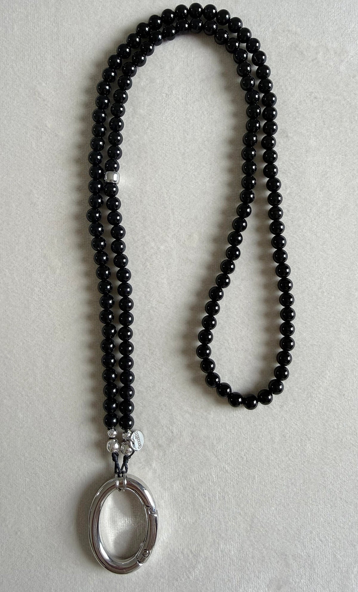 The Utility Lanyard Eyewear and Keys Necklace in Agate Stone Beads with Gold Fill and Silver | Tunik