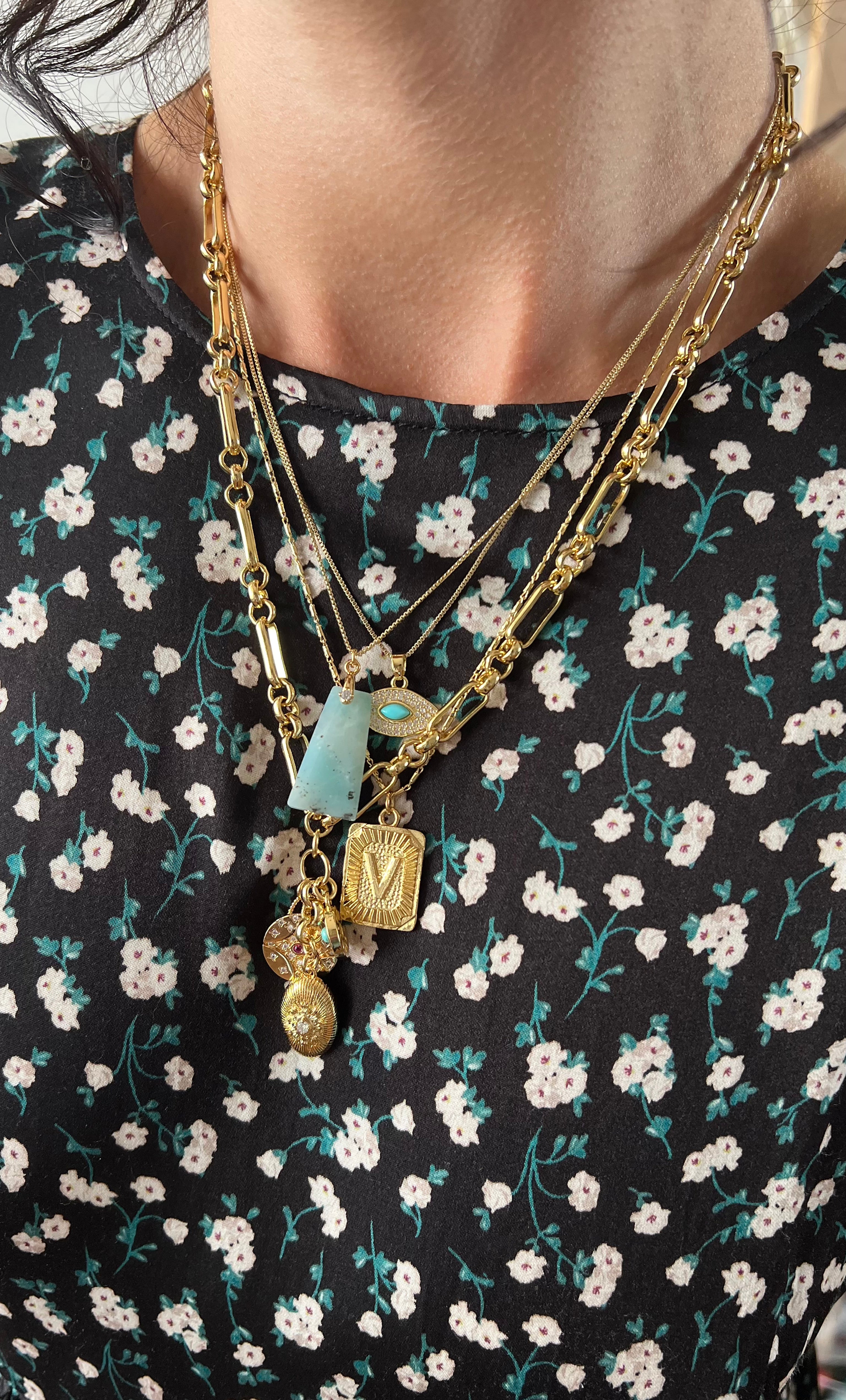 Blessing Stone Necklace in Amazonite – 14K Gold Fill | Tunik