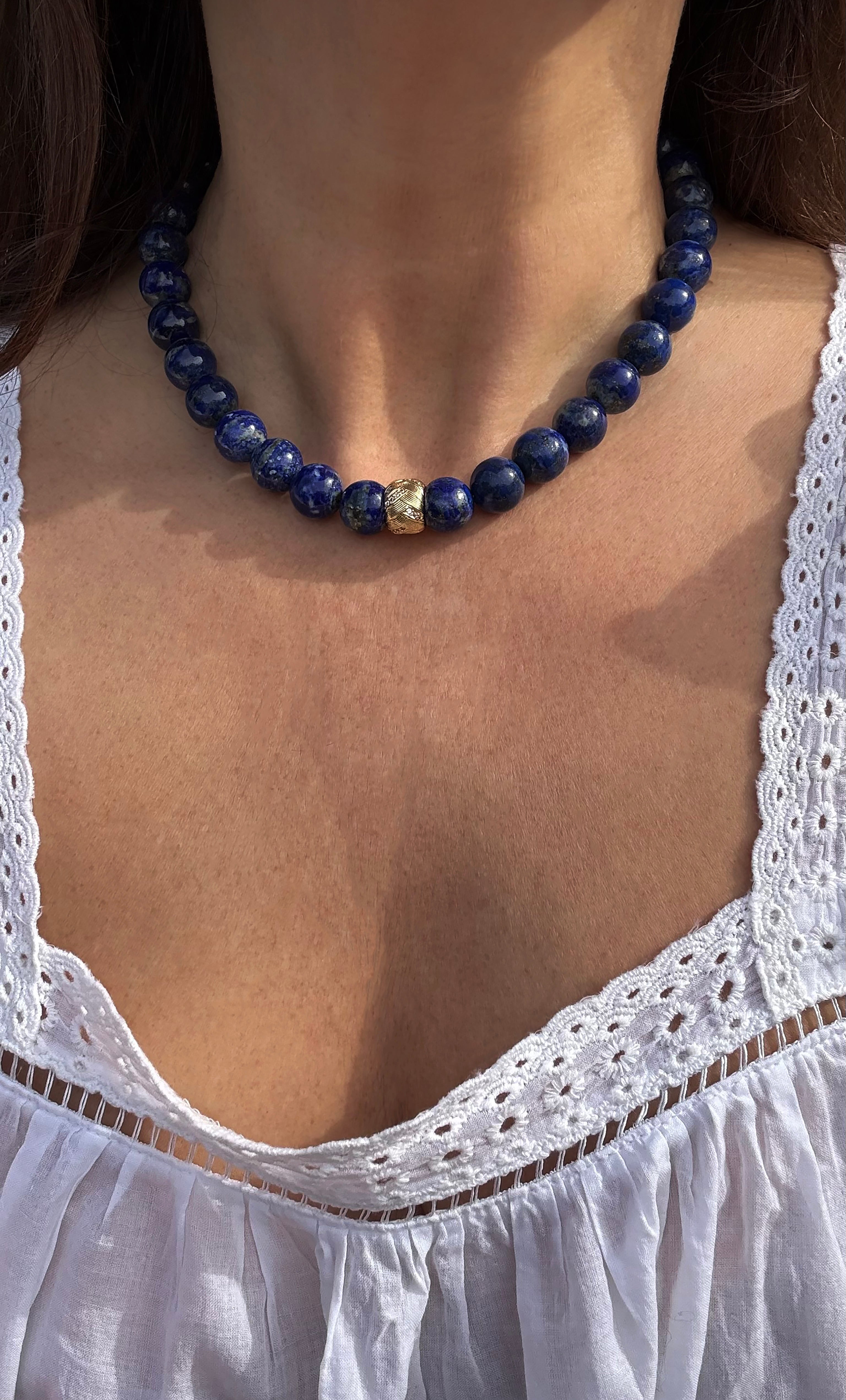 Limited Edition | The Tunik Wisdom Statement AA grade Lapis Lazuli Stone Bead Handmade Necklace | Tunik