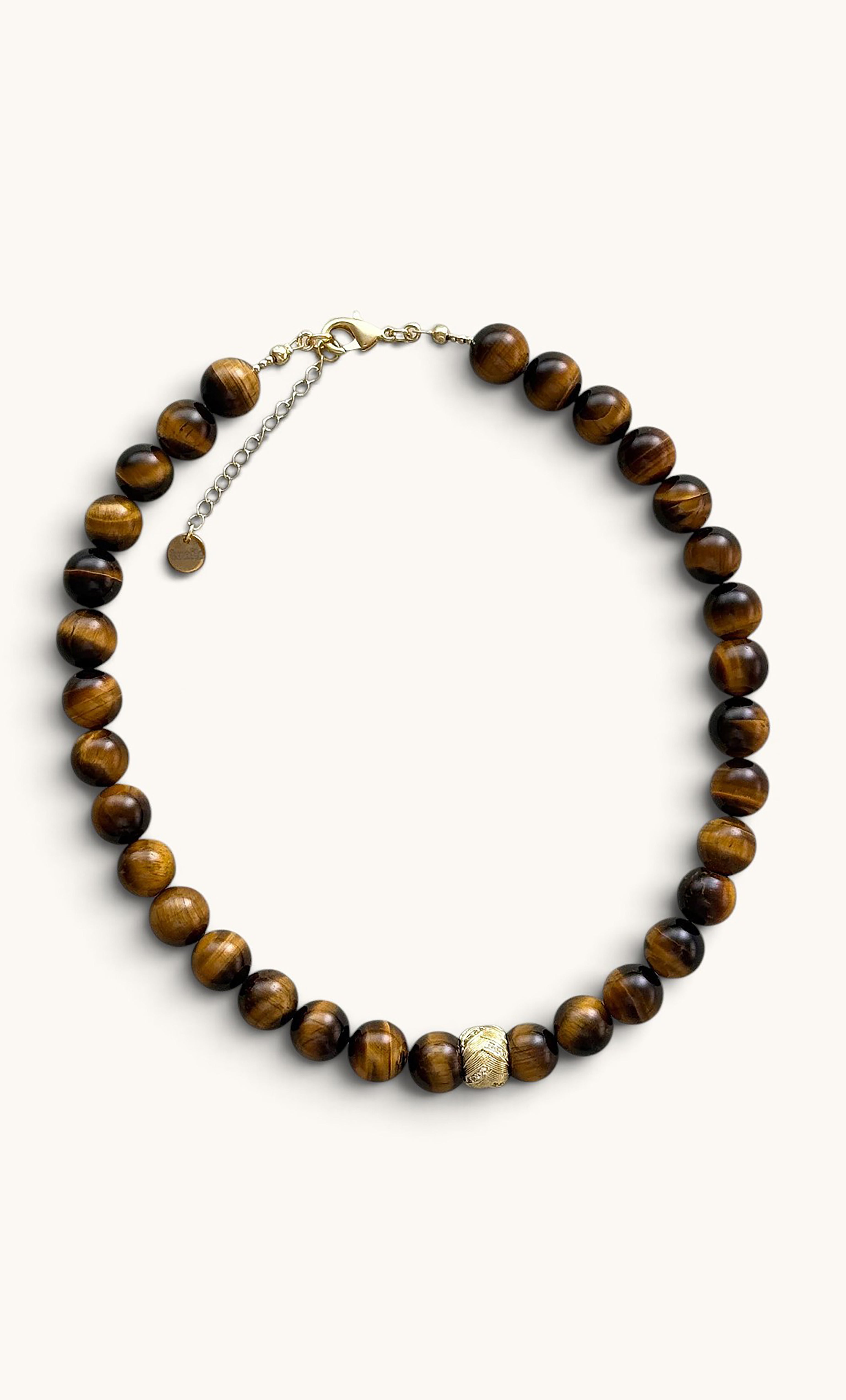 Limited Edition | The Tunik Wisdom Statement AA grade Tigers Eye Stone Bead Handmade Necklace | Tunik