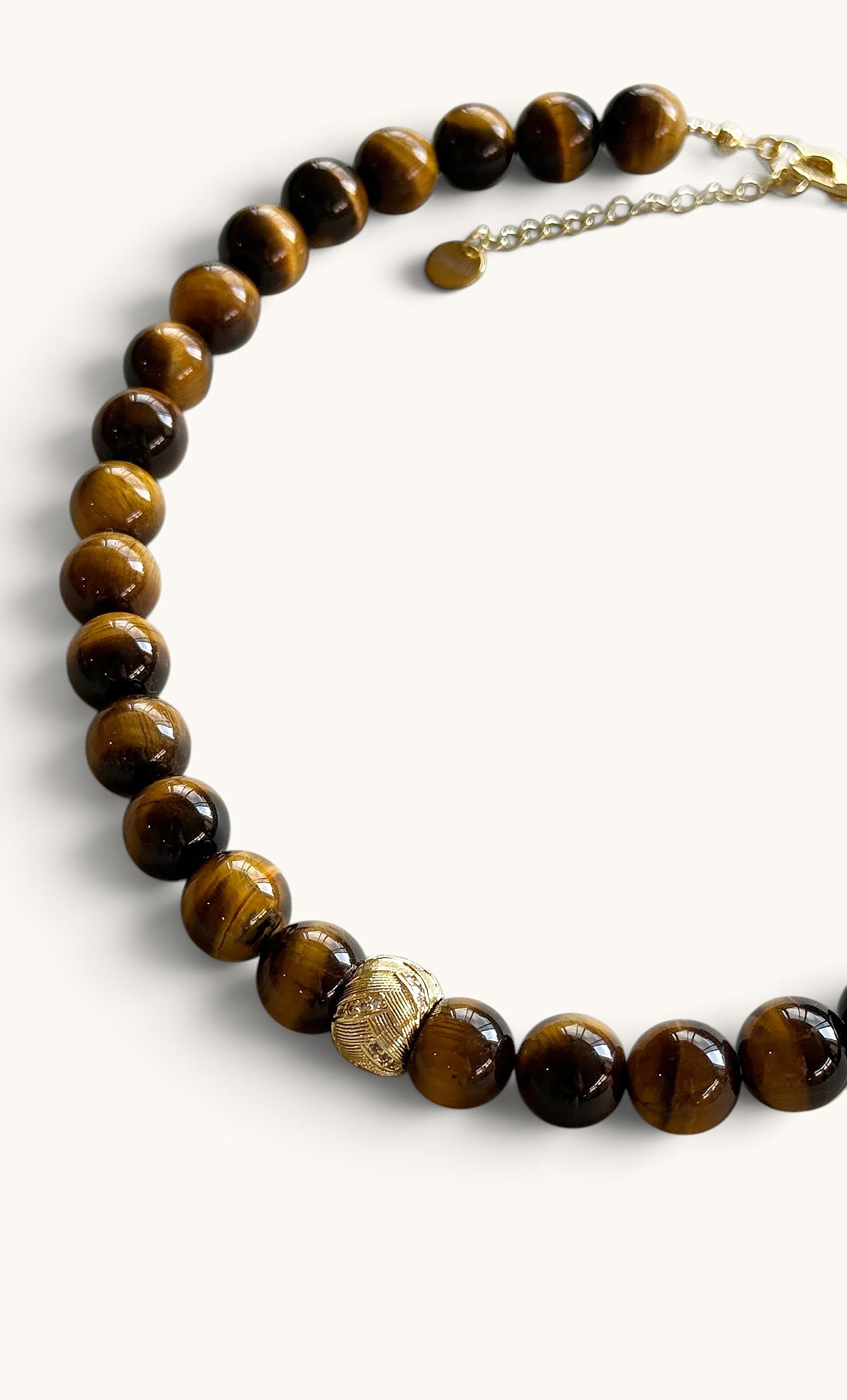 Limited Edition | The Tunik Wisdom Statement AA grade Tigers Eye Stone Bead Handmade Necklace | Tunik