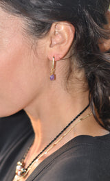 The Tunik Amethyst Stone Drop Hook Earrings