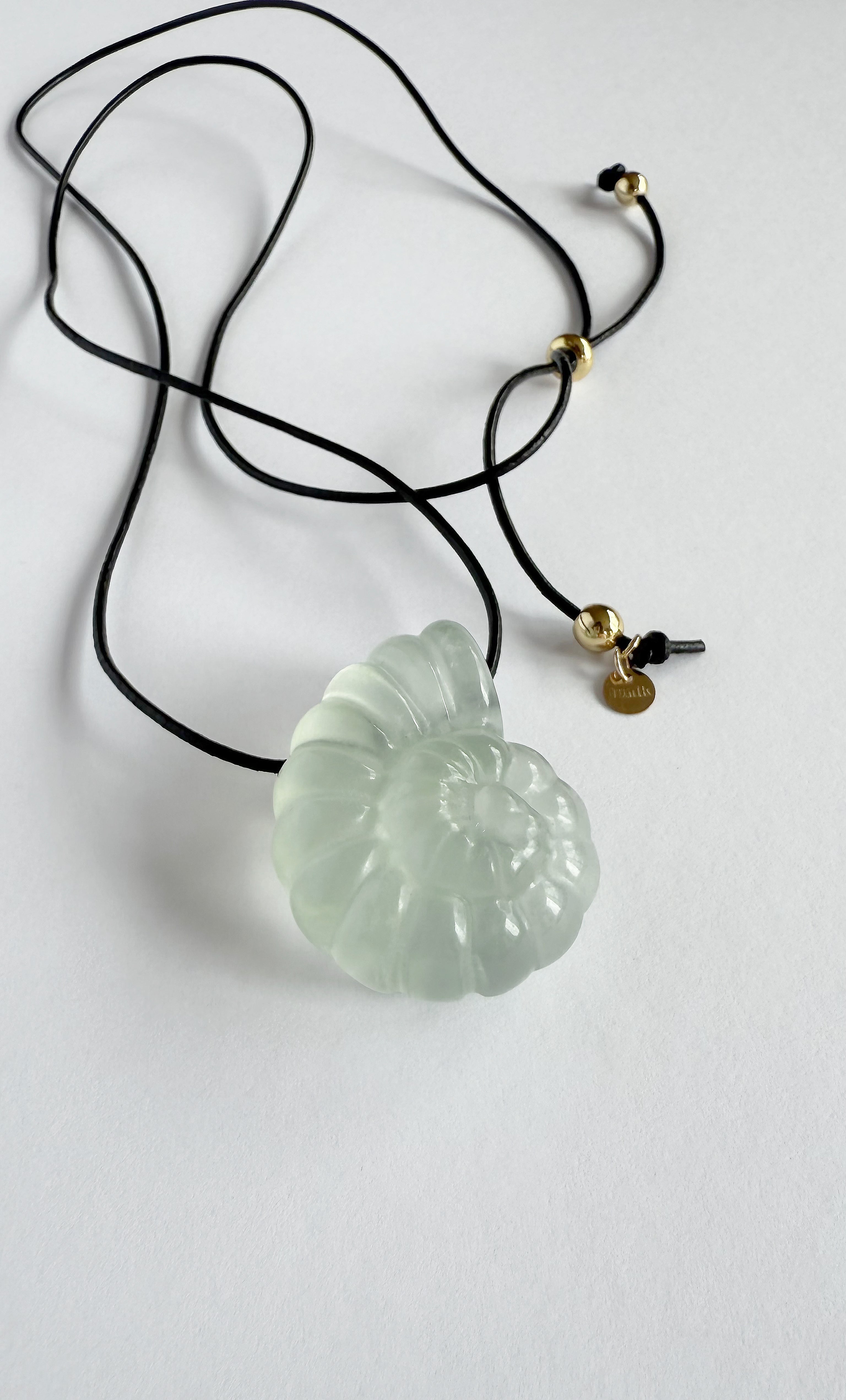 Aurora Carved AAA Grade Fluorite Stone Shell Long Pendant Necklace | Tunik