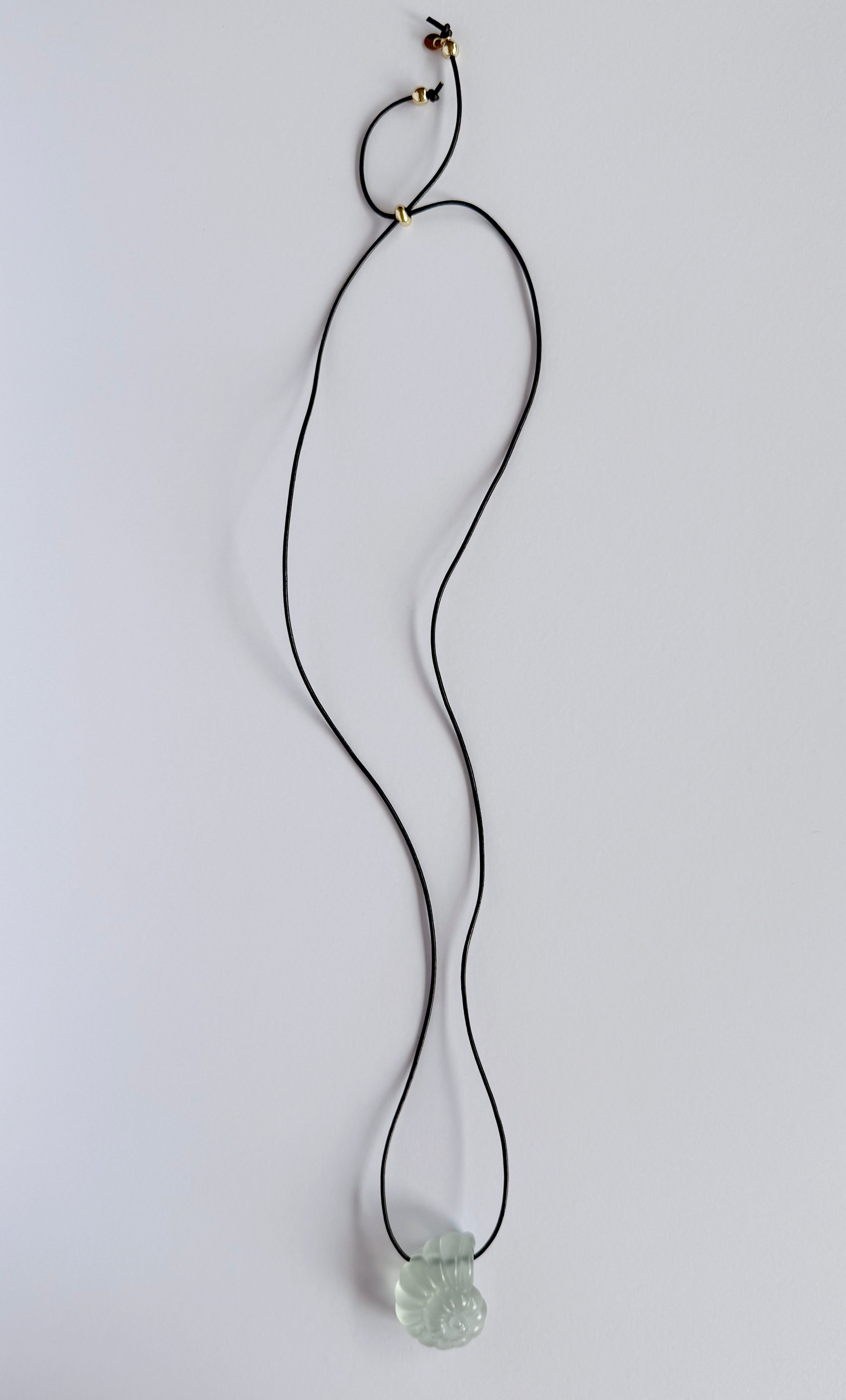 Aurora Carved AAA Grade Fluorite Stone Shell Long Pendant Necklace | Tunik