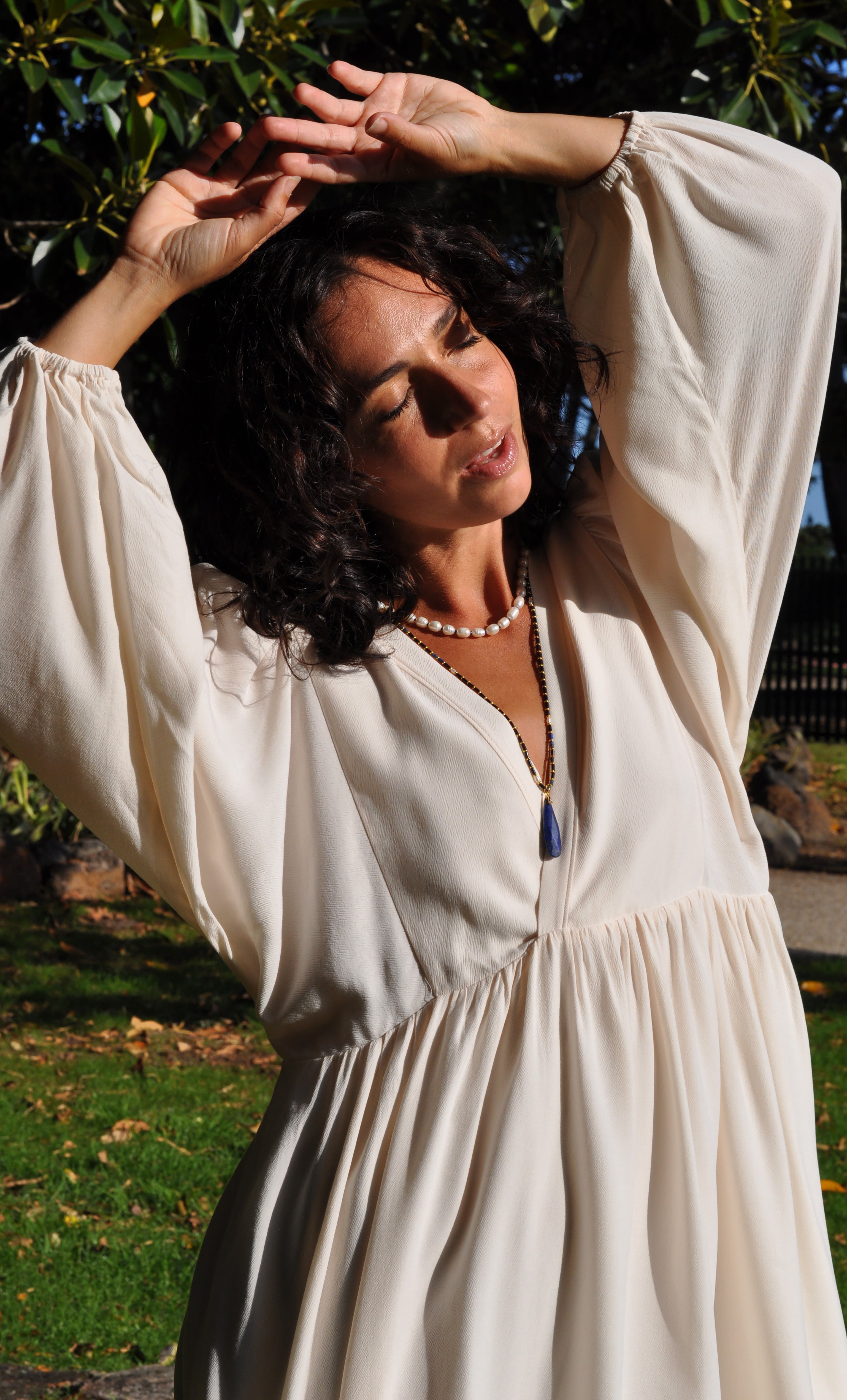 BACK SOON The Tunik Blue Moon Beaded Long Necklace