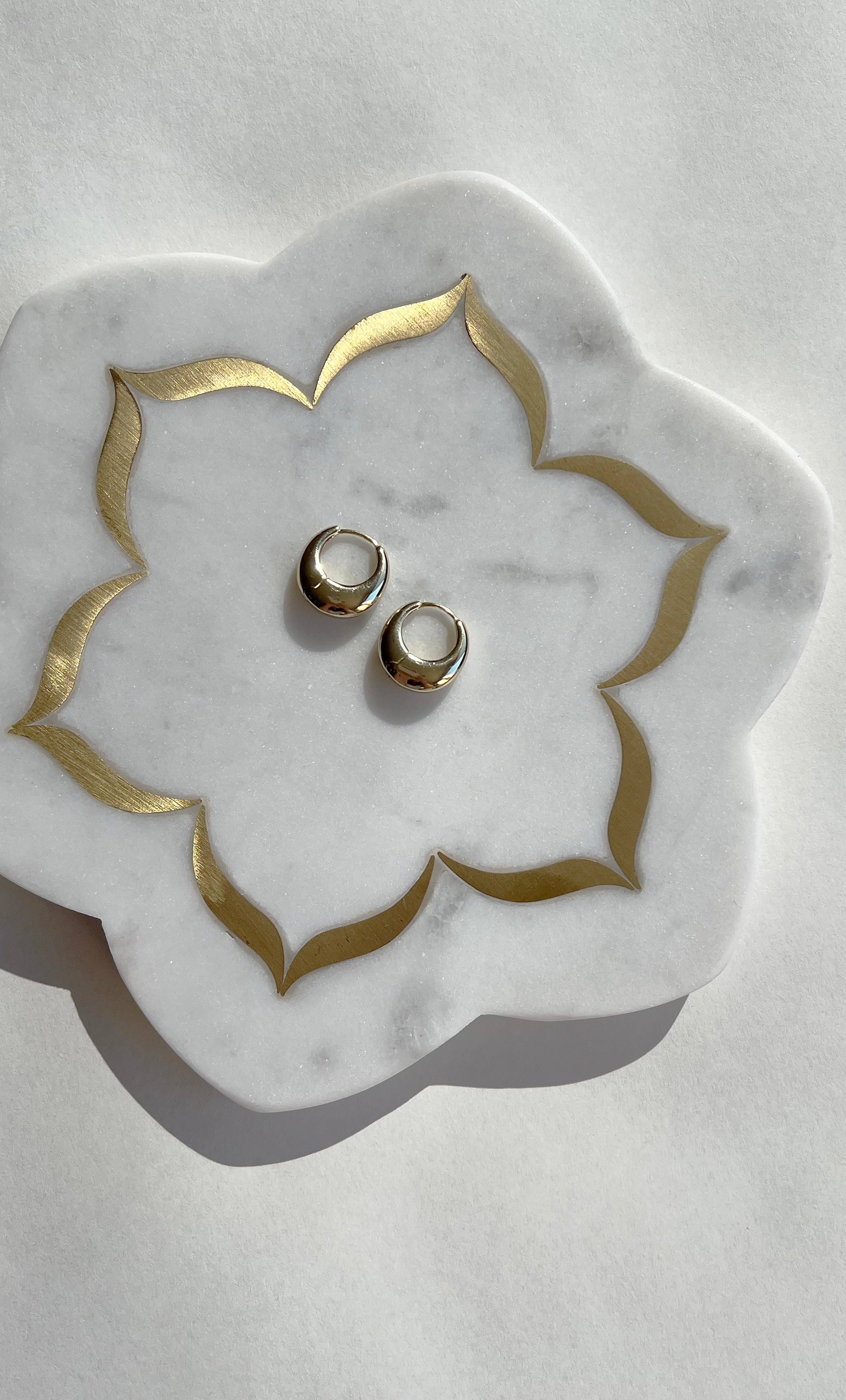 The Tunik Gold Disk Hoop Earrings