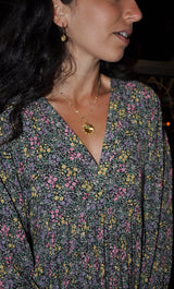 The Tunik Sunburst Aventurine Stone Medallion Necklace