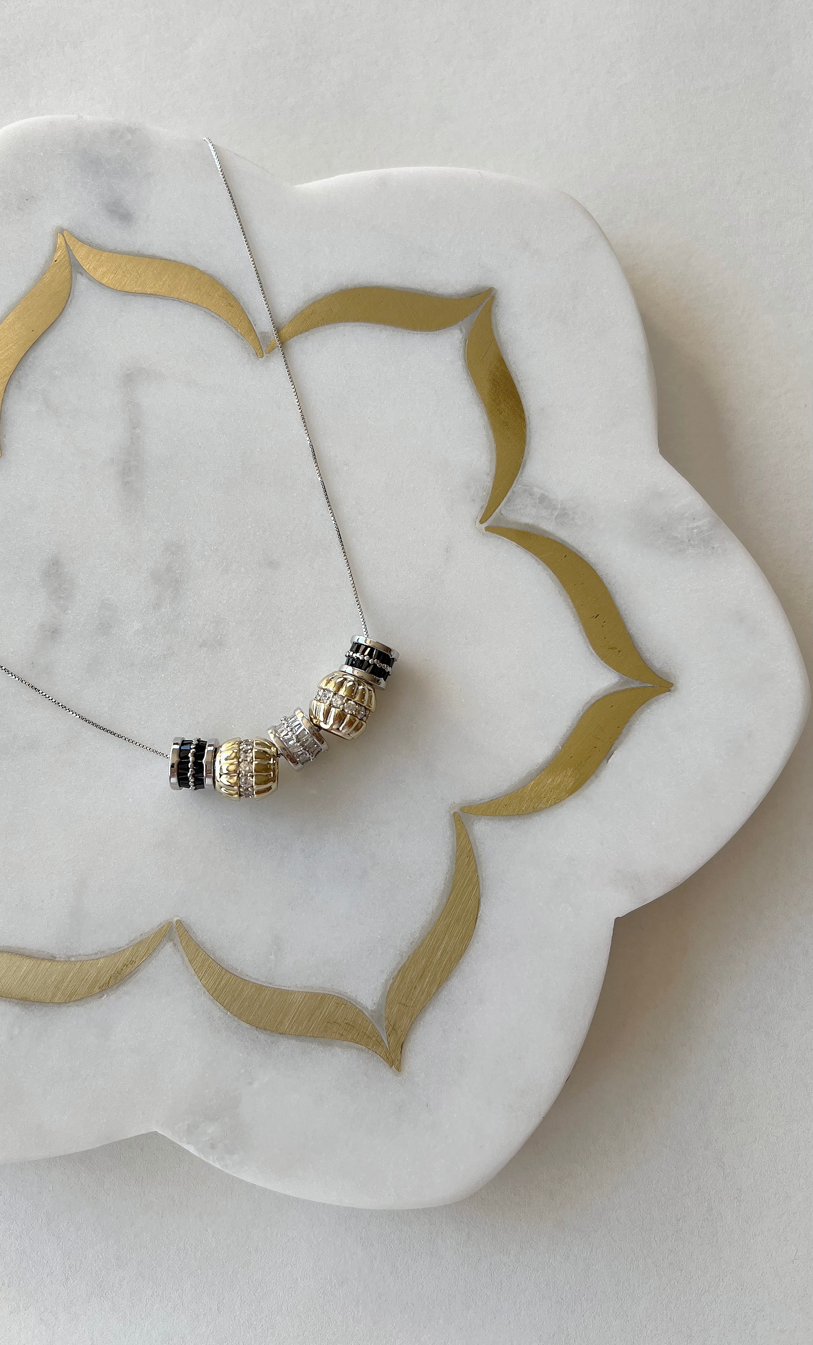 The Tunik Jewel's of the Night Necklace - White Gold Fill