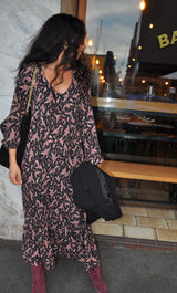 The Tunik Lola maxi dress - Poetic Daisy Black print