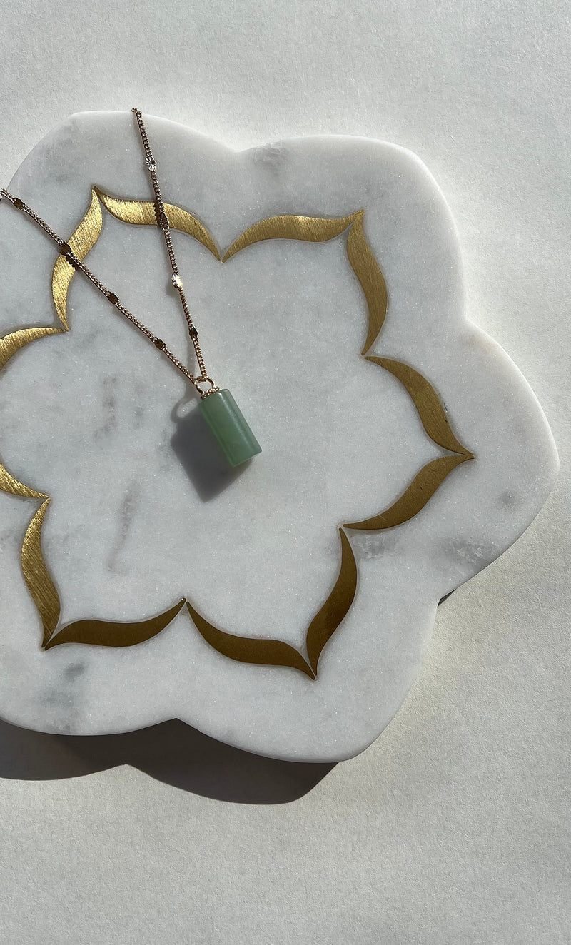 The Tunik Message in a Bottle Charm Necklace - Aventurine