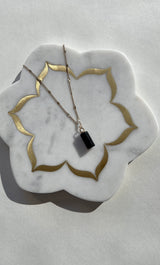 The Tunik Message in a Bottle Charm Necklace - Onyx
