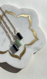 The Tunik Message in a Bottle Charm Necklace - Aventurine