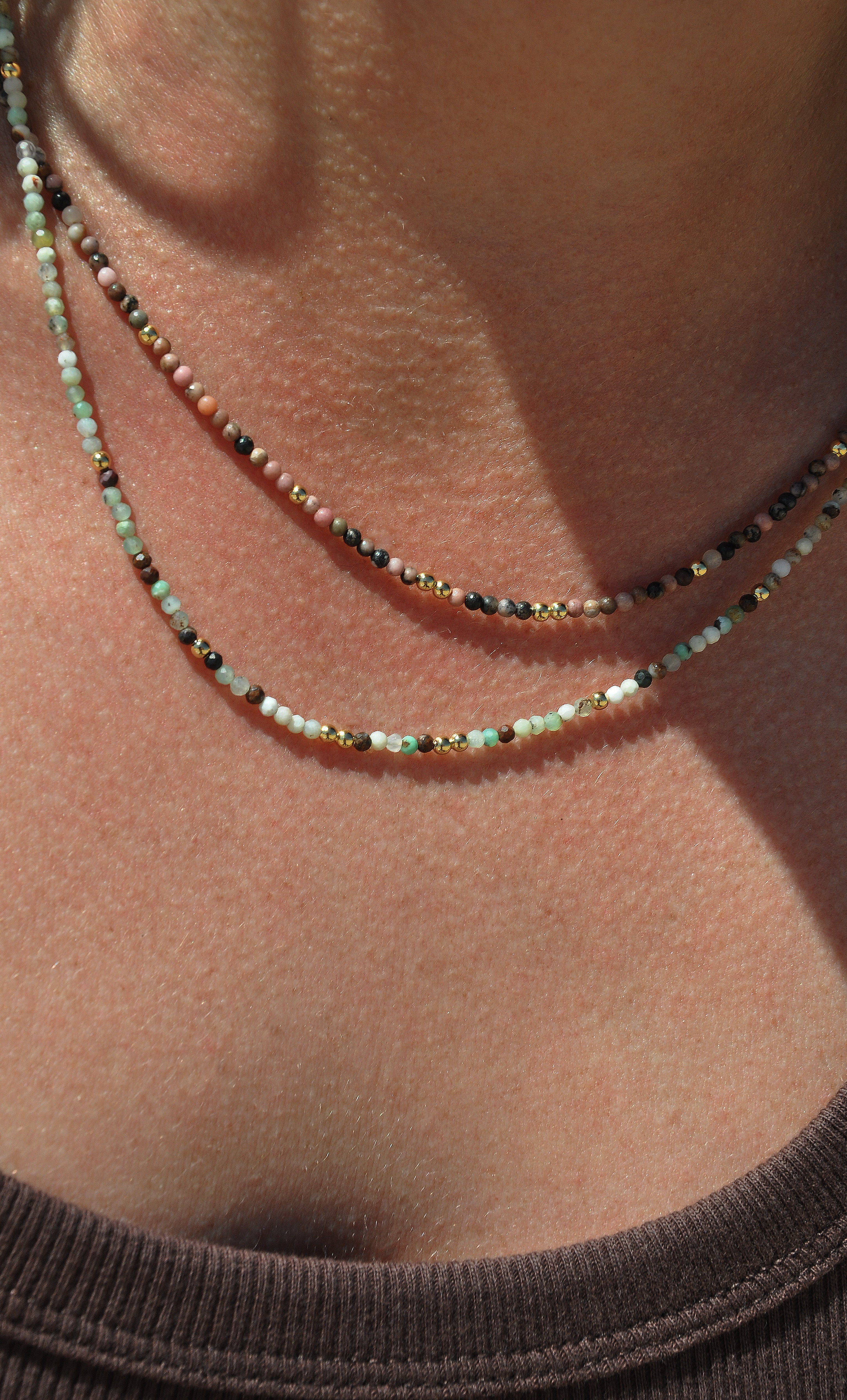 Stone Song Amazonite Fine Hand Beaded Necklace | Tunik