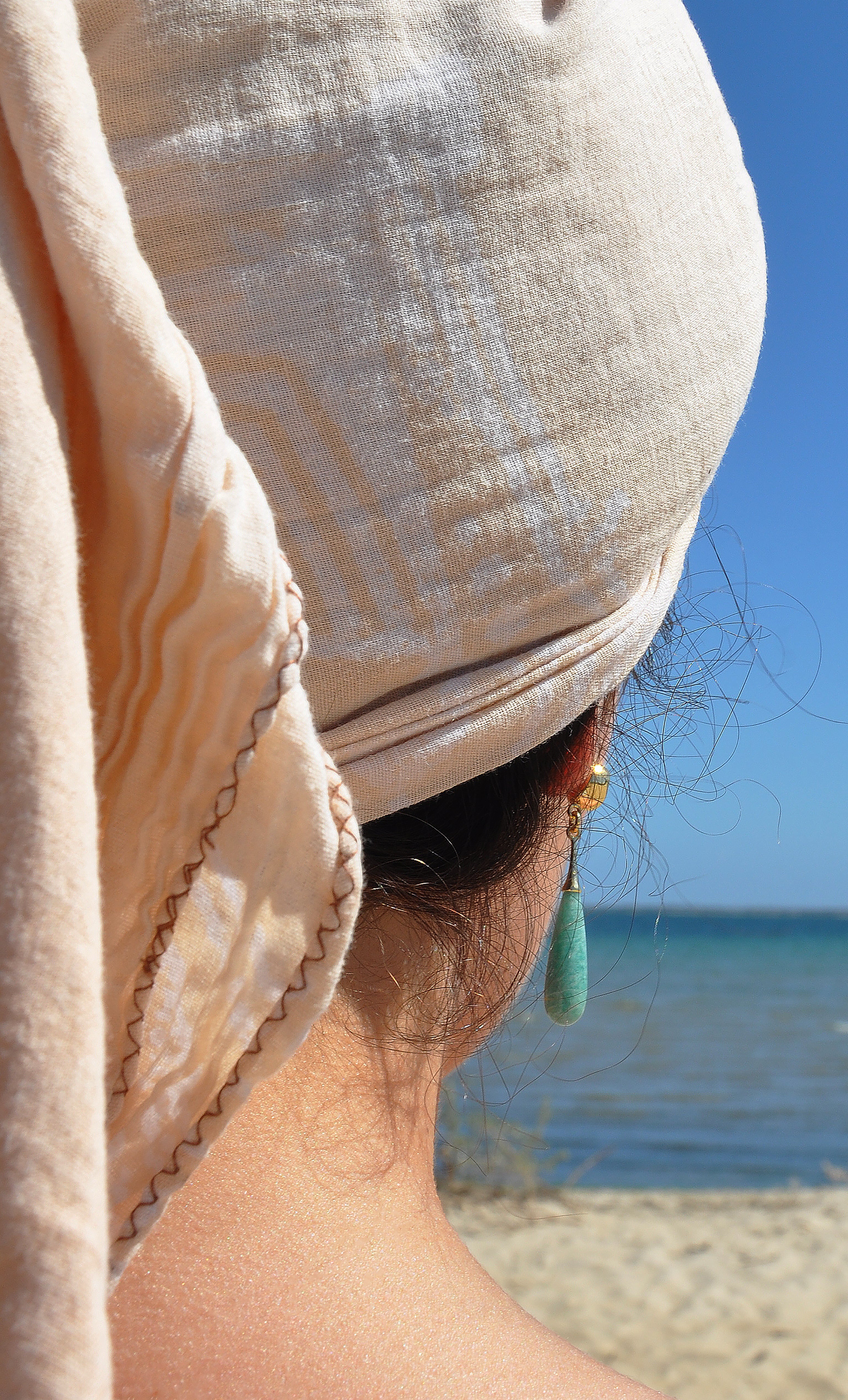 Wanderlight Amazonite Precious Stone Drop 24K Gold Fill Stud Earrings | Tunik