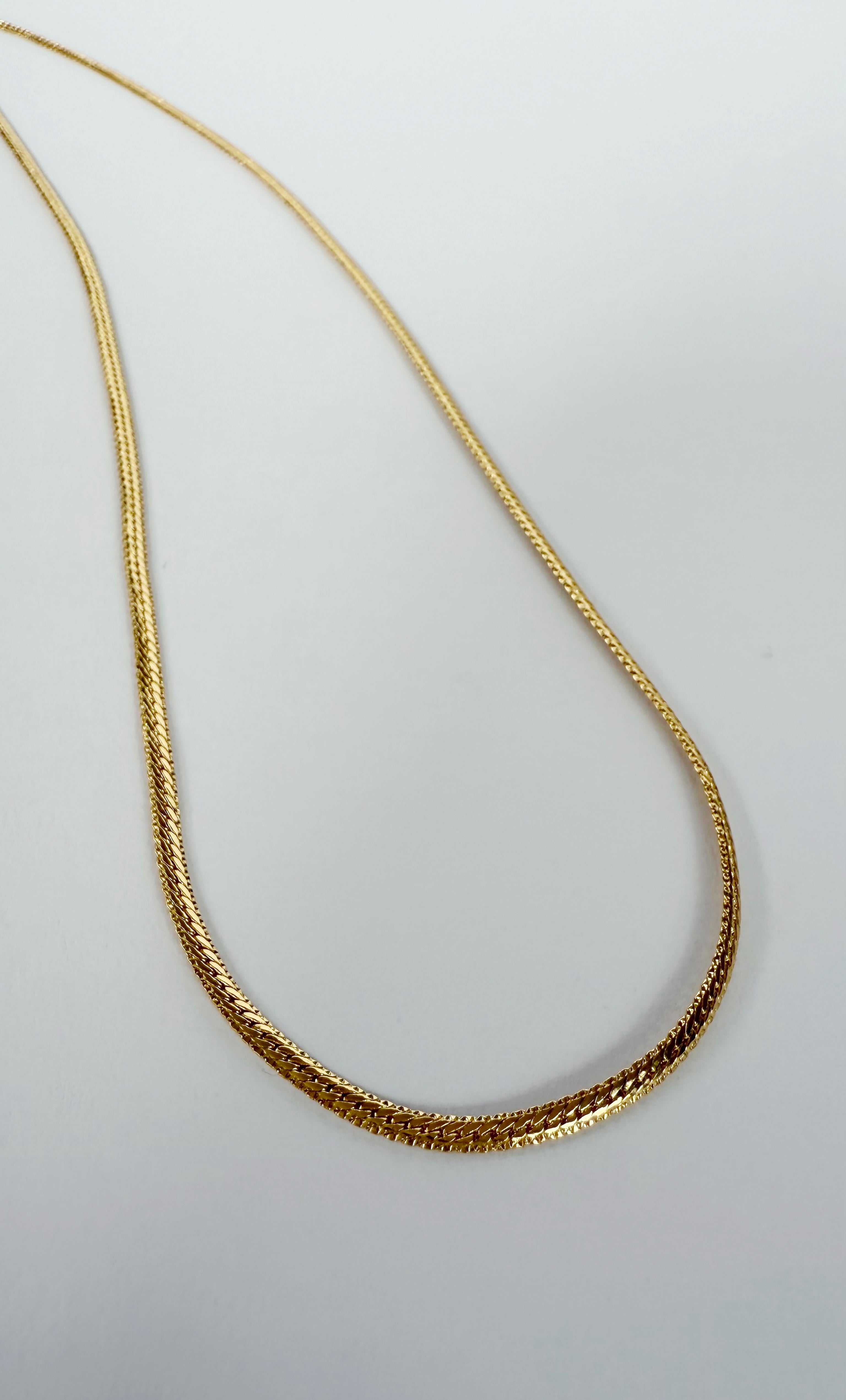 24K Gold fill Herringbone Chain Necklace - Tarnish-Resistant | Tunik