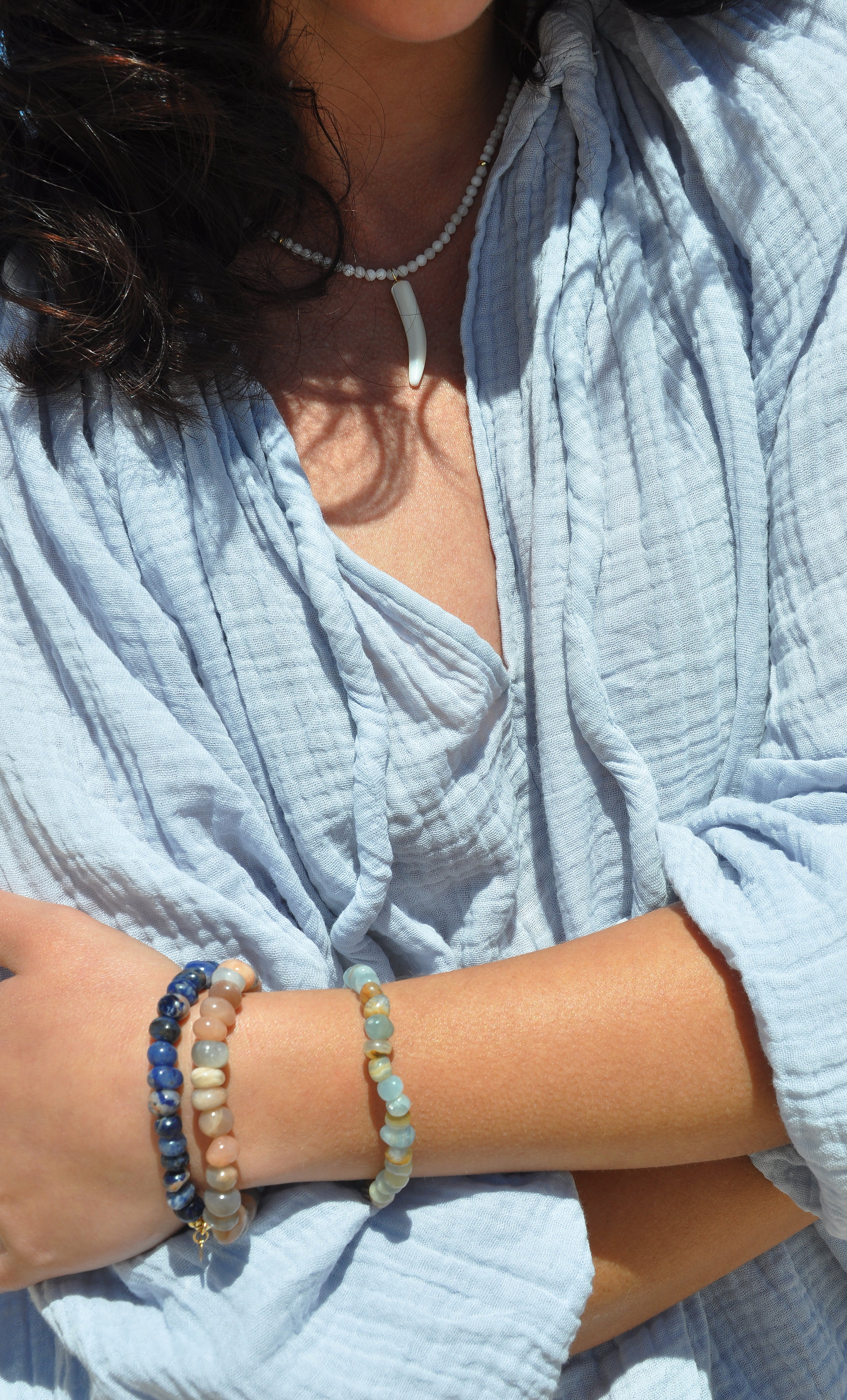 Drift Blue Sodalite Stone Beaded Bracelet | Tunik