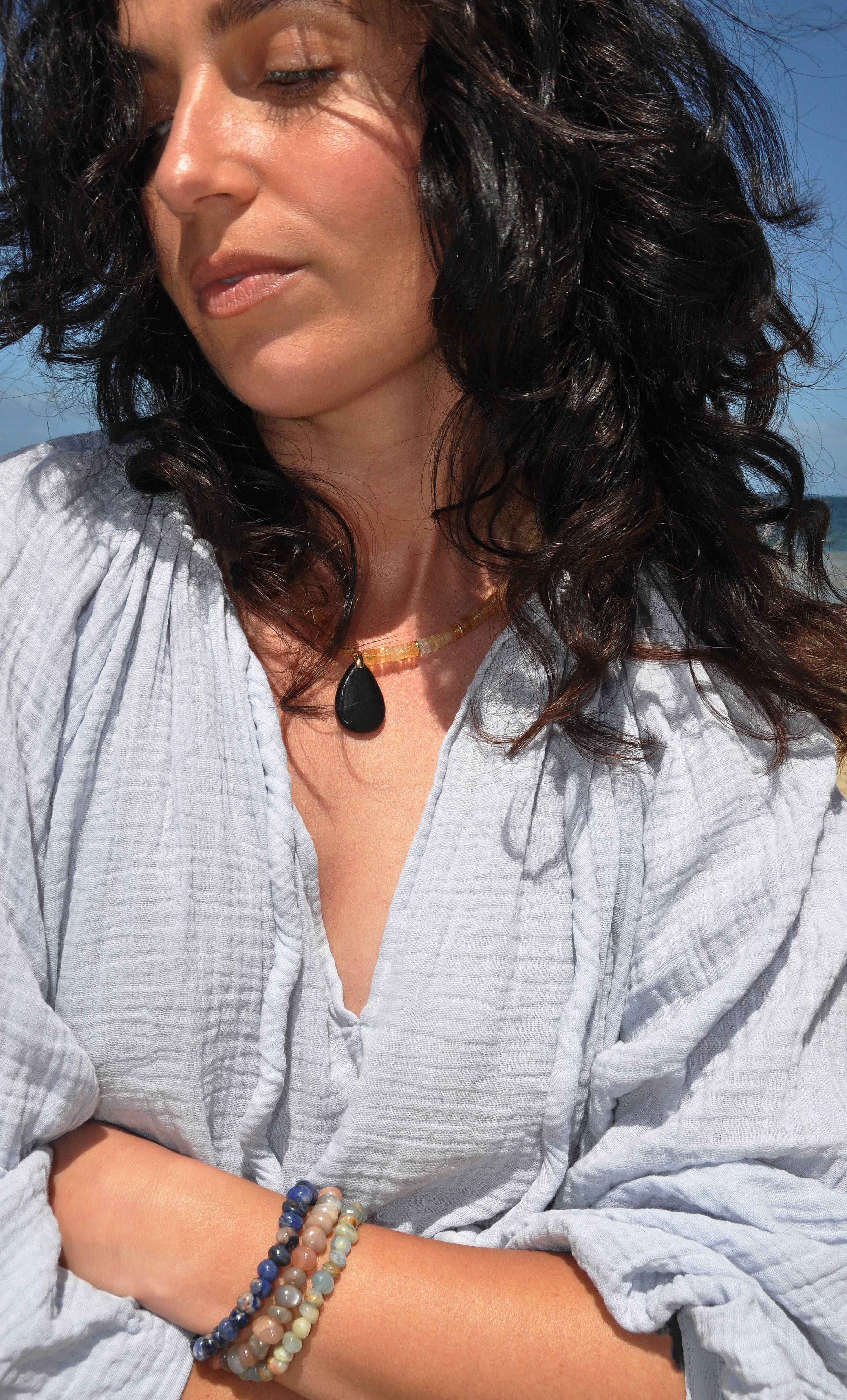 Drift Blue Sodalite Stone Beaded Bracelet | Tunik