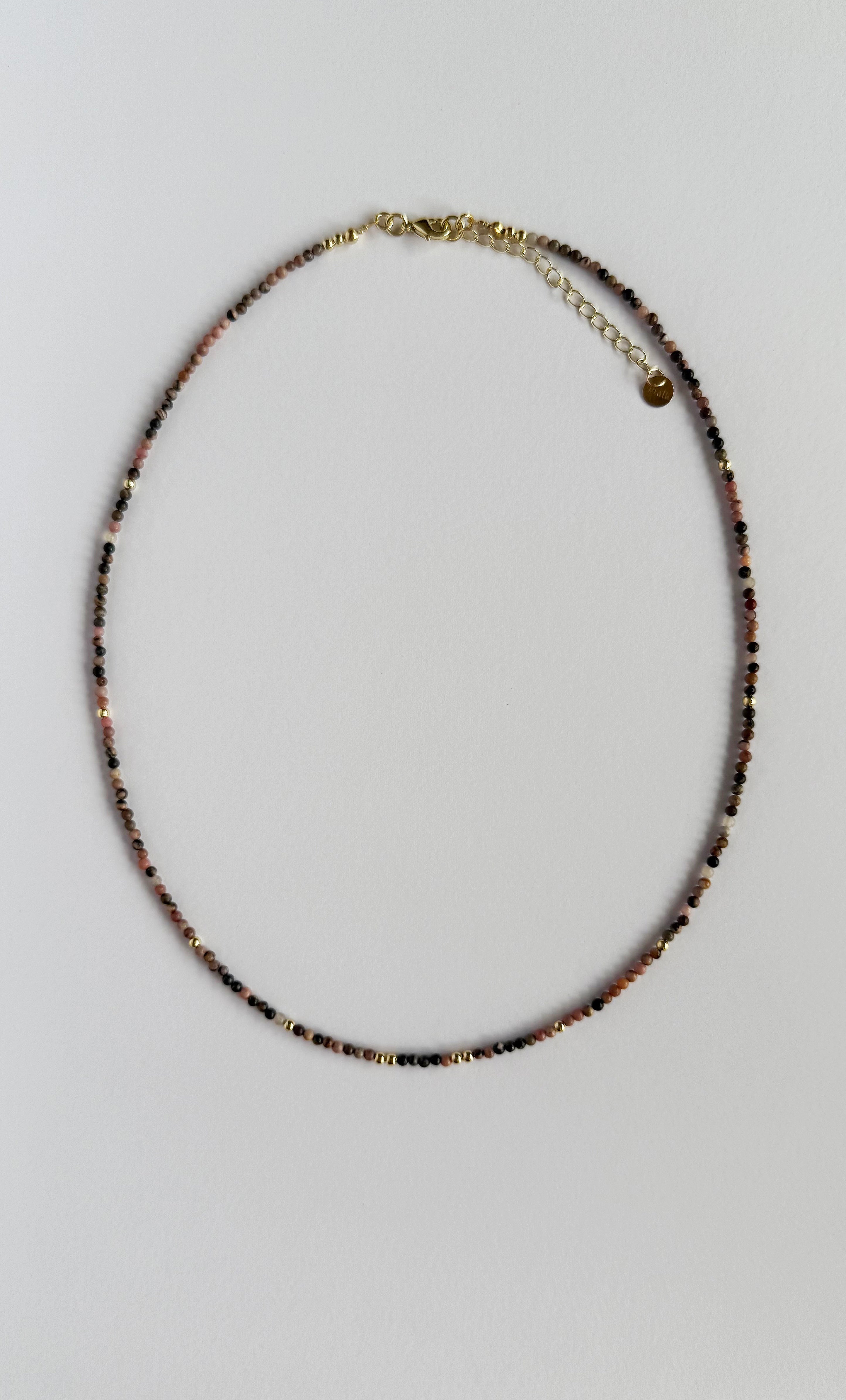 Stone Song Pink Rhodochrosite Fine Hand Beaded Necklace | Tunik