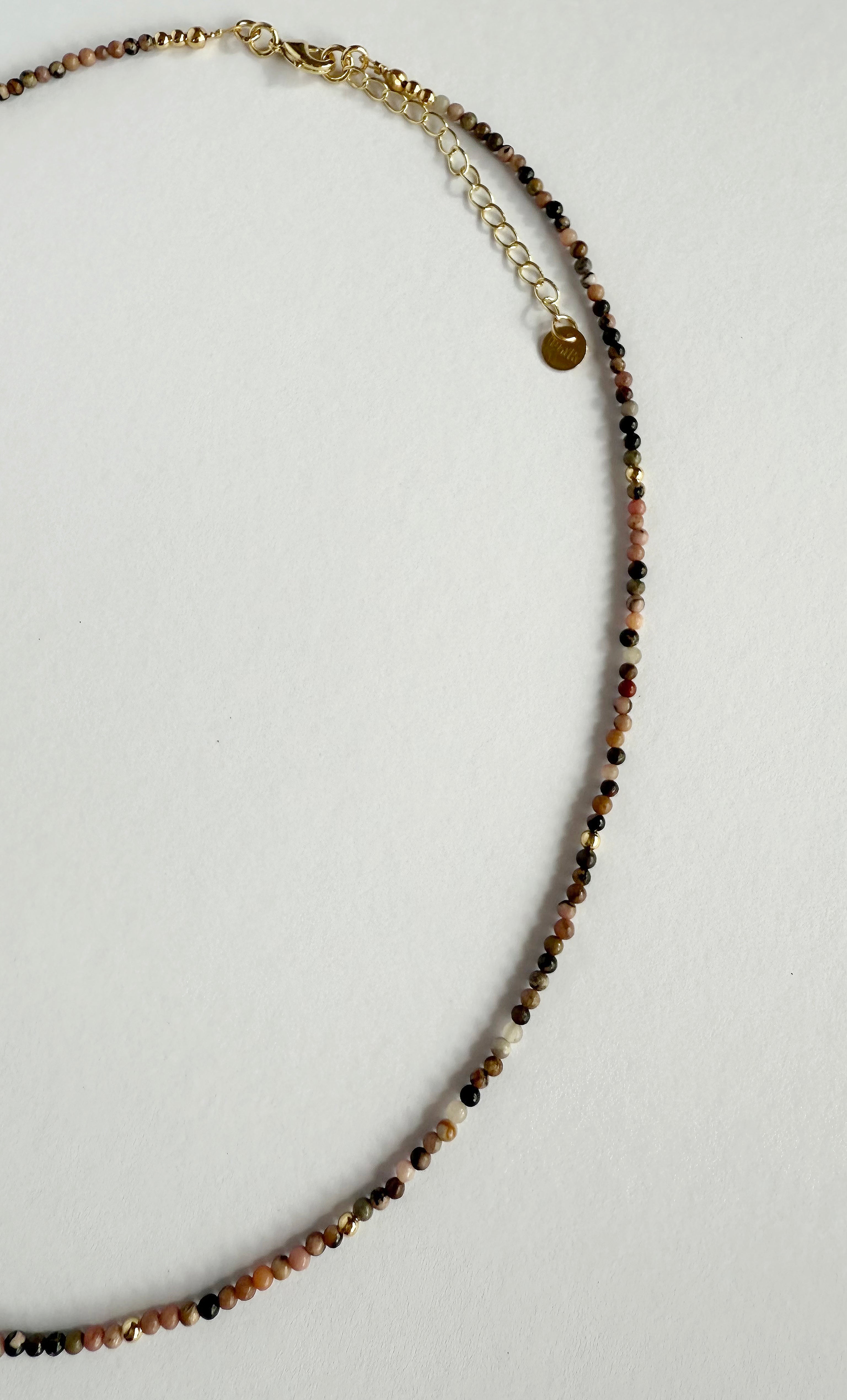 Stone Song Pink Rhodochrosite Fine Hand Beaded Necklace | Tunik