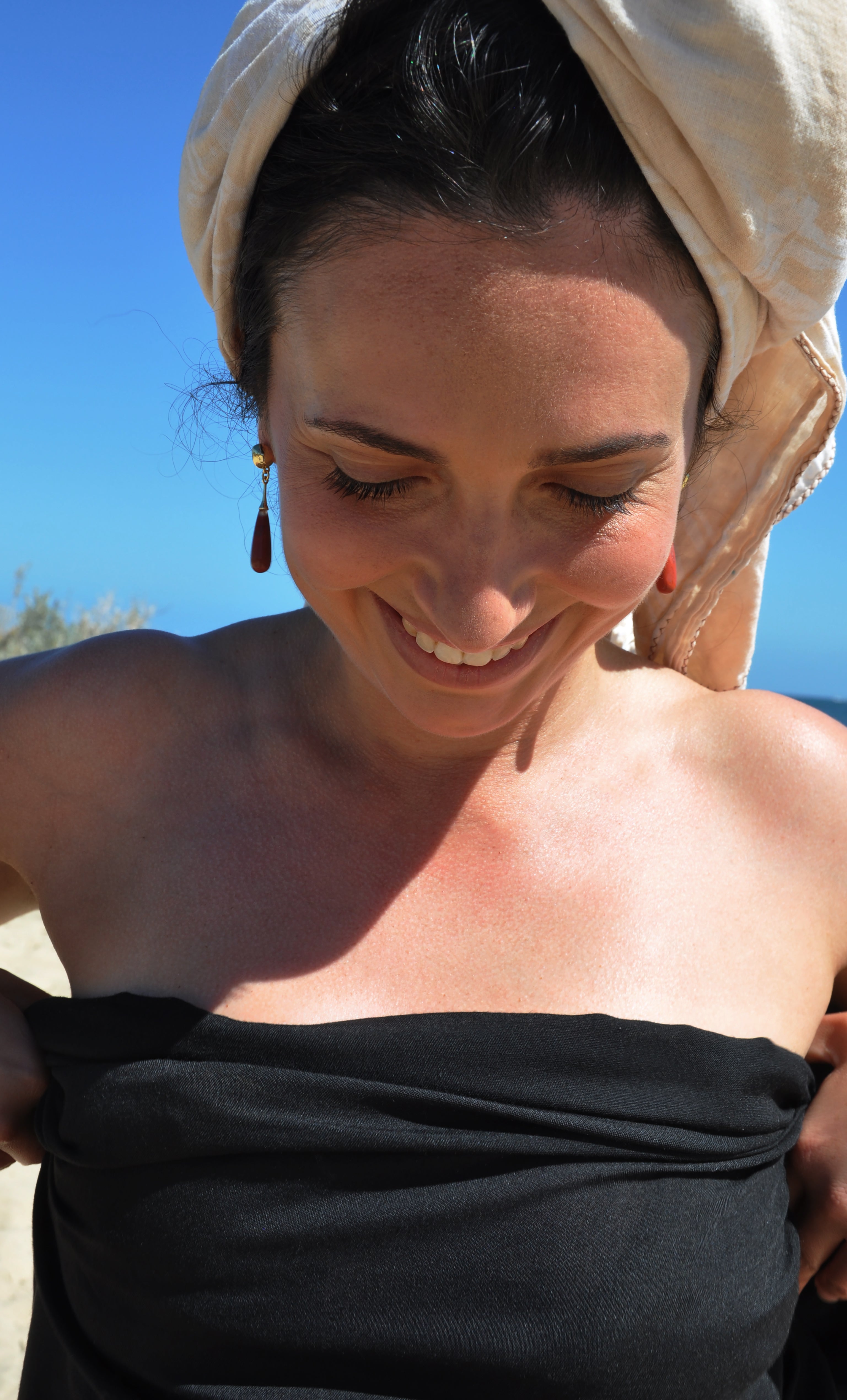 Wanderlight Carnelian Precious Stone Drop 24K Gold Fill Stud Earrings | Tunik