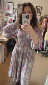 The Tunik Harper midi dress - Pastel Paisley Print