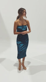 The Tunik Helena relaxed tube dress - She Floats Emerald print