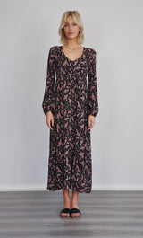 The Tunik Lola maxi dress - Poetic Daisy Black print