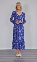 The Tunik Lola maxi dress - Poetic Daisy Cobalt print