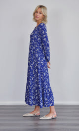 The Tunik Lola maxi dress - Poetic Daisy Cobalt print