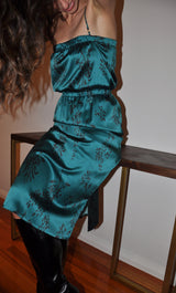 The Tunik Helena relaxed tube dress - She Floats Emerald print