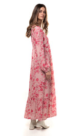 The Tunik Lola maxi dress - She Swirls Raspberry print