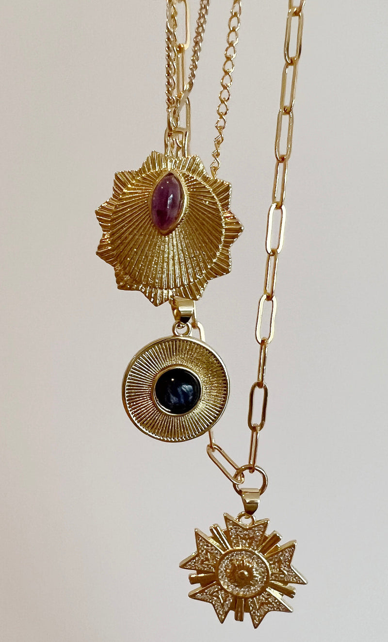 The Tunik Moonbeam Blue Tigers Eye Necklace