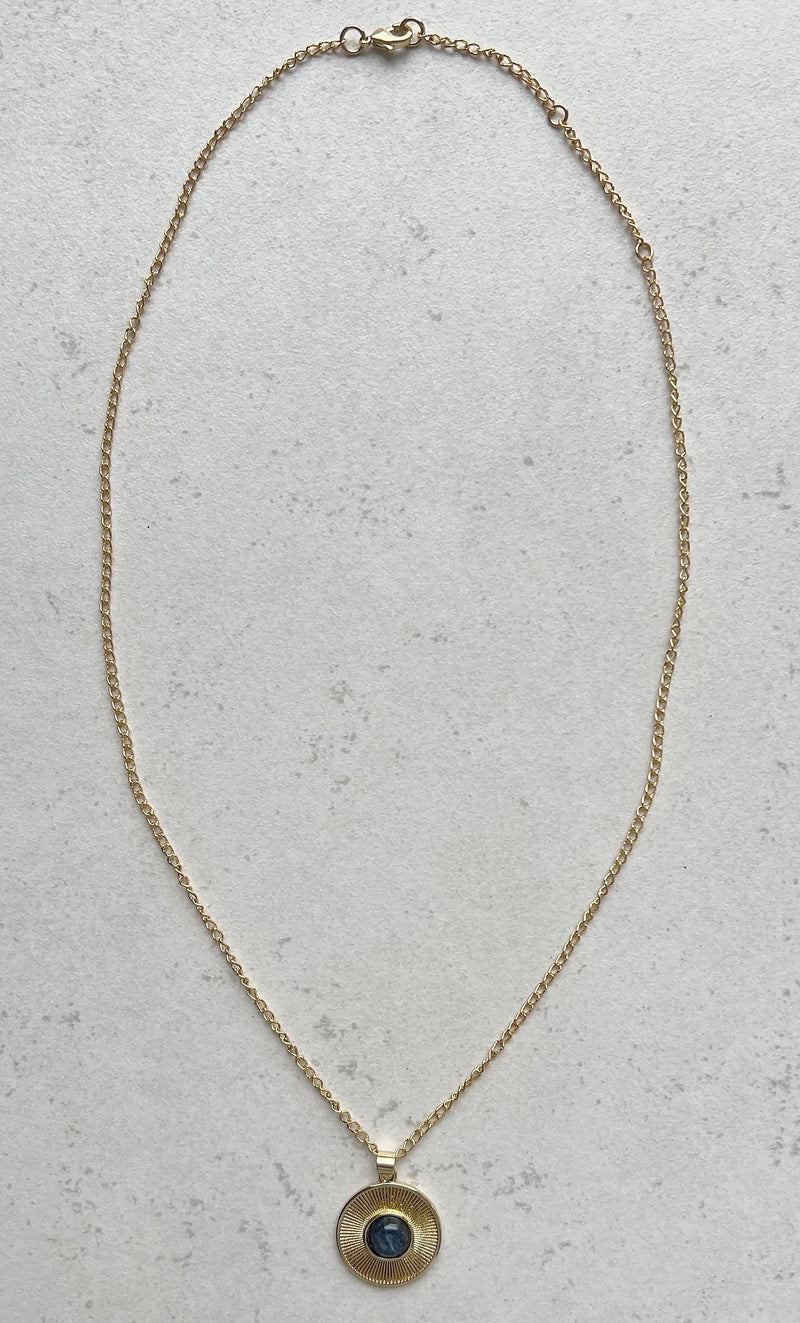 The Tunik Moonbeam Blue Tigers Eye Necklace