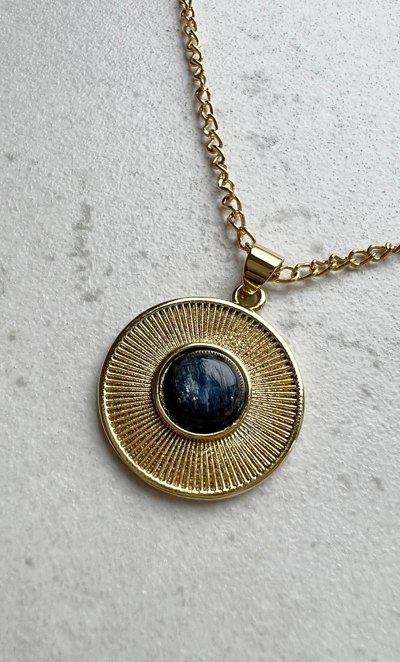 The Tunik Moonbeam Blue Tigers Eye Necklace