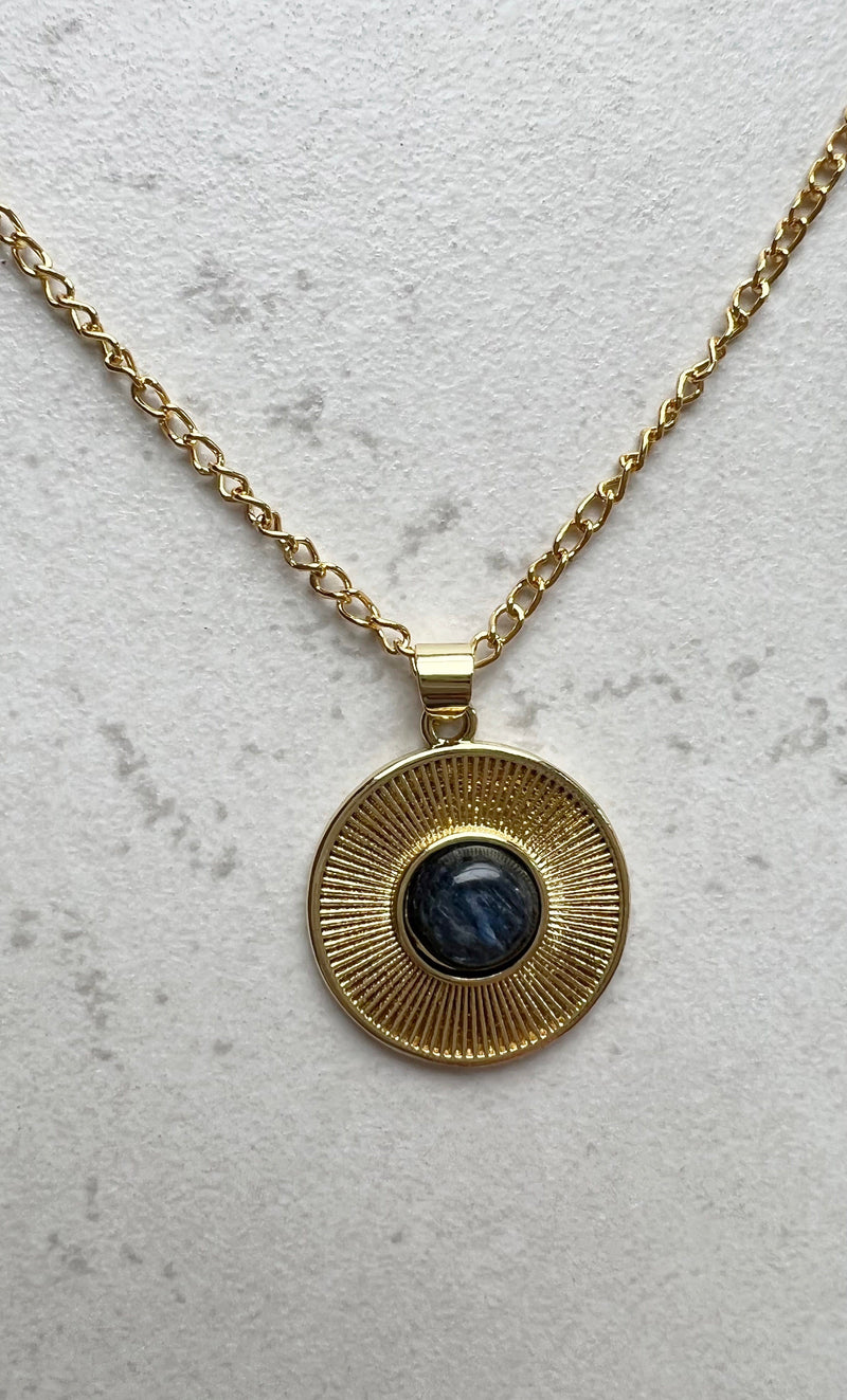 The Tunik Moonbeam Blue Tigers Eye Necklace