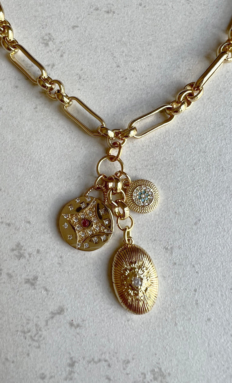 Vintage sales charm necklace